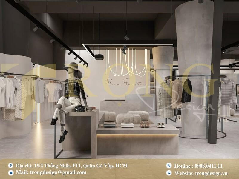 Thiết kế nội thất cửa hàng phong cách công nghiệp