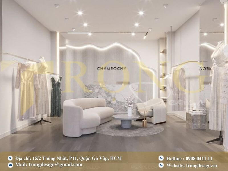 Không gian nội thất cửa hàng với thiết kế hiện đại