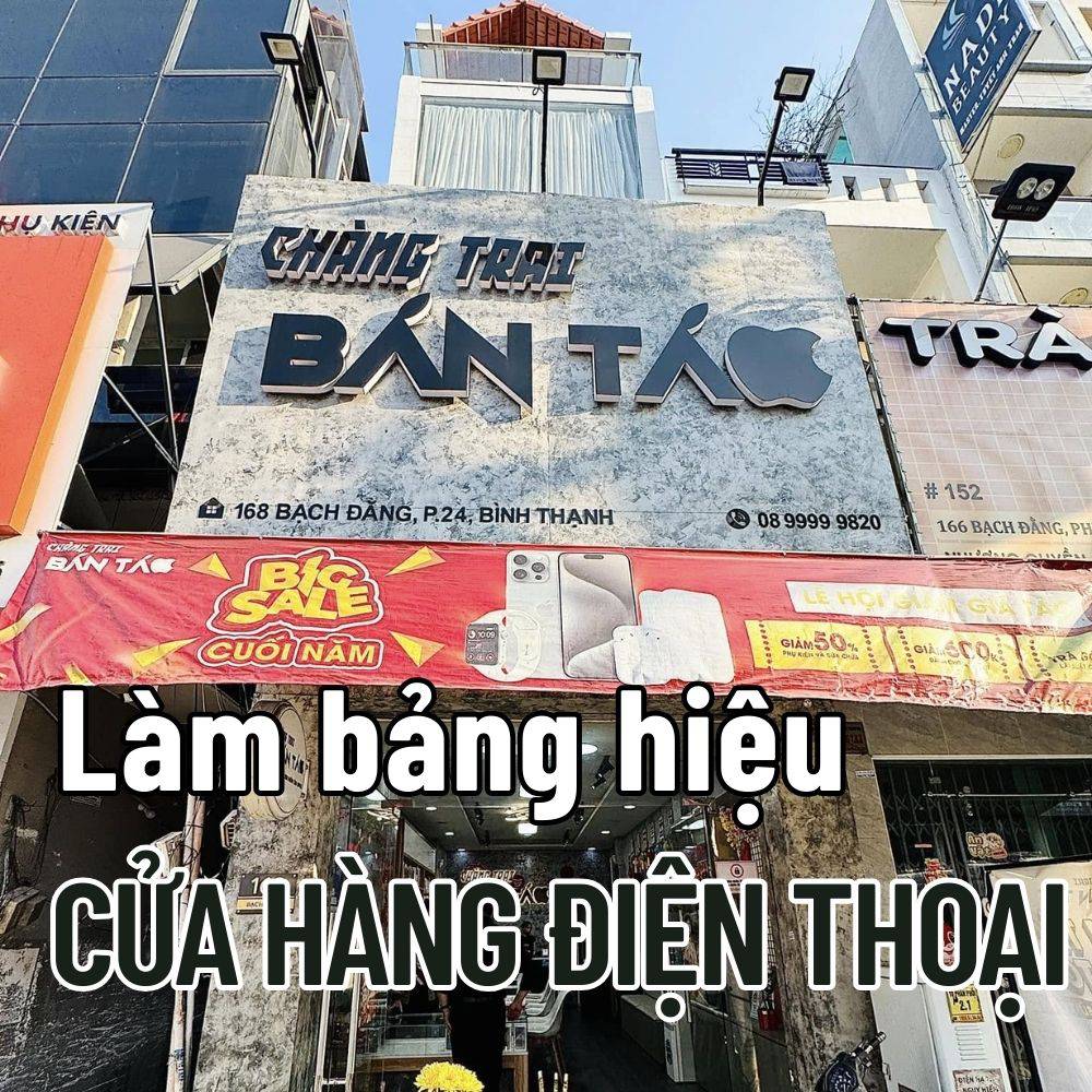 1 Làm bảng hiệu cửa hàng Điện thoại_ iphone giá rẻ, nhanh chóng _ Trọng Design