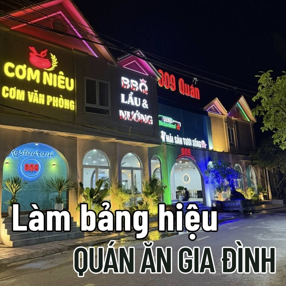 26 Thi công_ Làm bảng hiệu Quán ăn gia đình đẹp, thu hút giá tốt _ Trọng Design