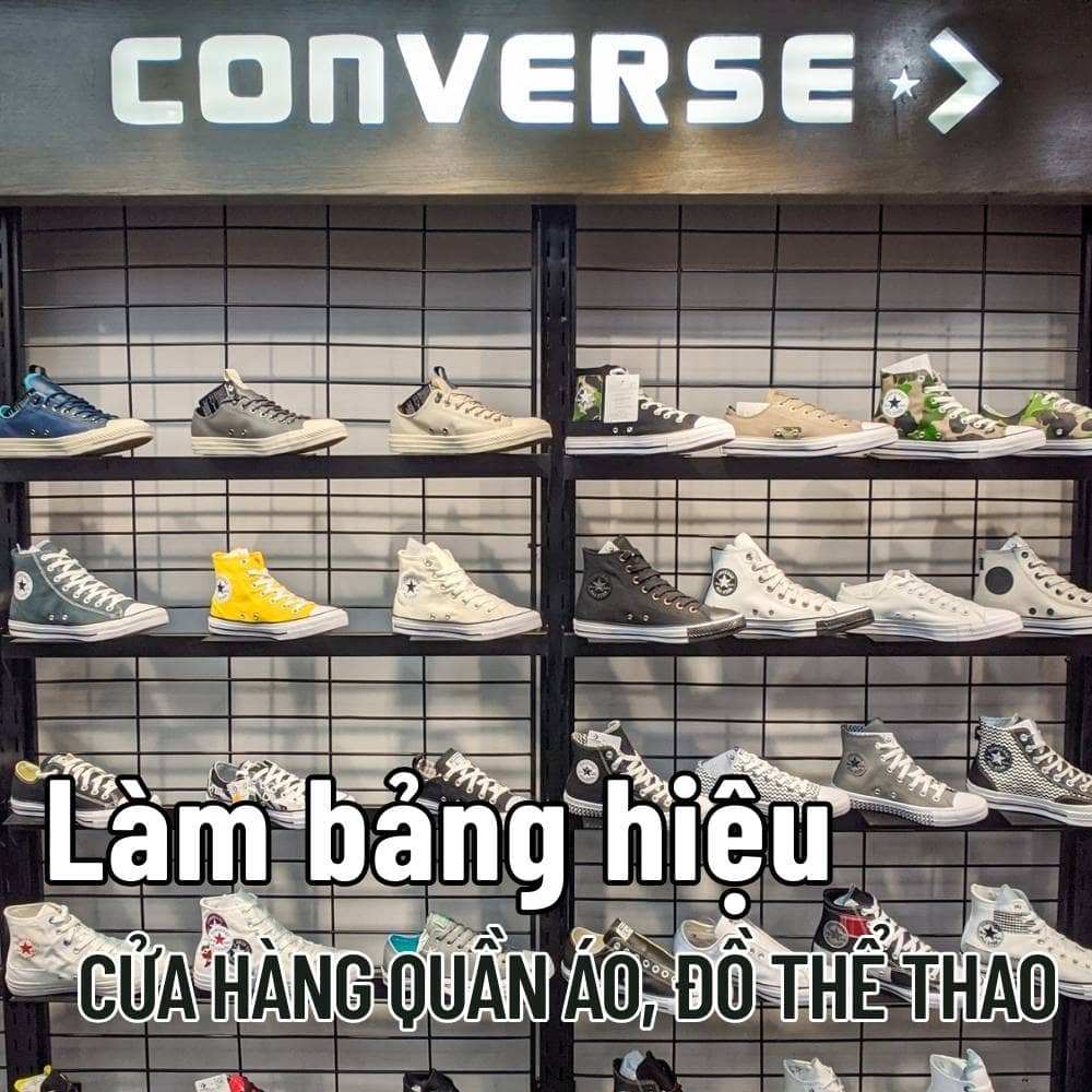 35 Thi công_ Làm bảng hiệu Cửa hàng quần áo, đồ thể thao đẹp, phong cách giá tốt _ Trọng Design