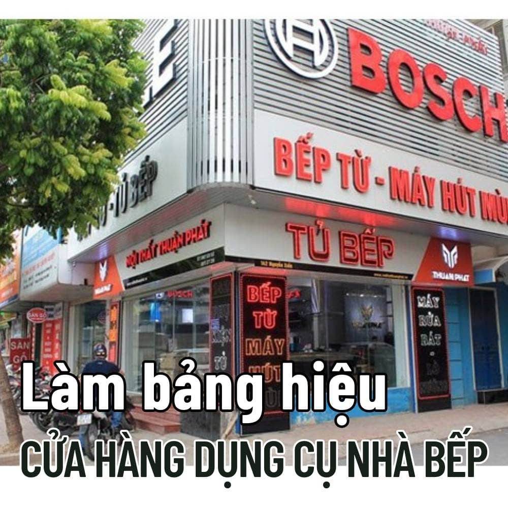 39 Thi công_ Làm bảng hiệu Cửa hàng dụng cụ nhà bếp sang trọng, hiện đại giá tốt _ Trọng Design