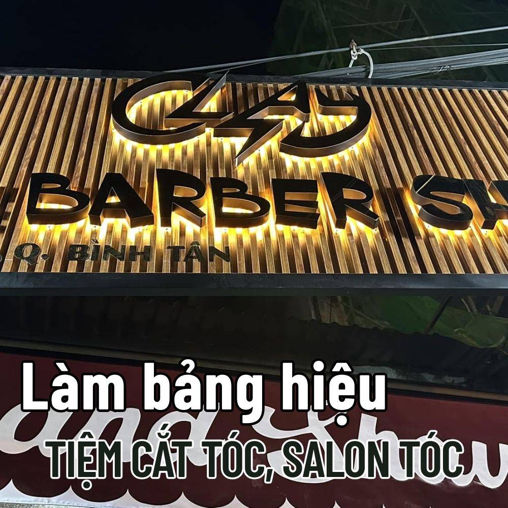 40 Thi công_ Làm bảng hiệu Tiệm cắt tóc, salon tóc nam nữ phong cách, đẹp, thu hút giá tốt _ Trọng Design