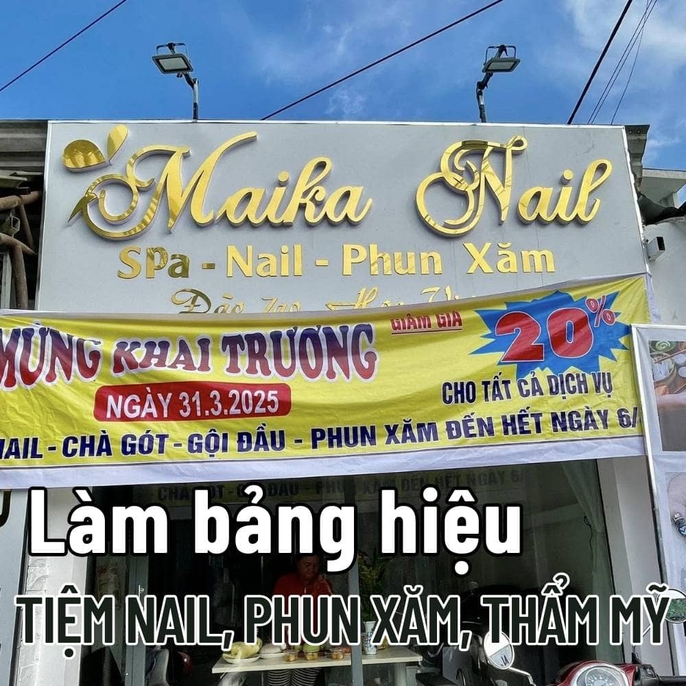 47 Thi công_ Làm bảng hiệu Tiệm nails, phun xăm, thẩm mỹ đẹp, thu hút giá tốt _ Trọng Design