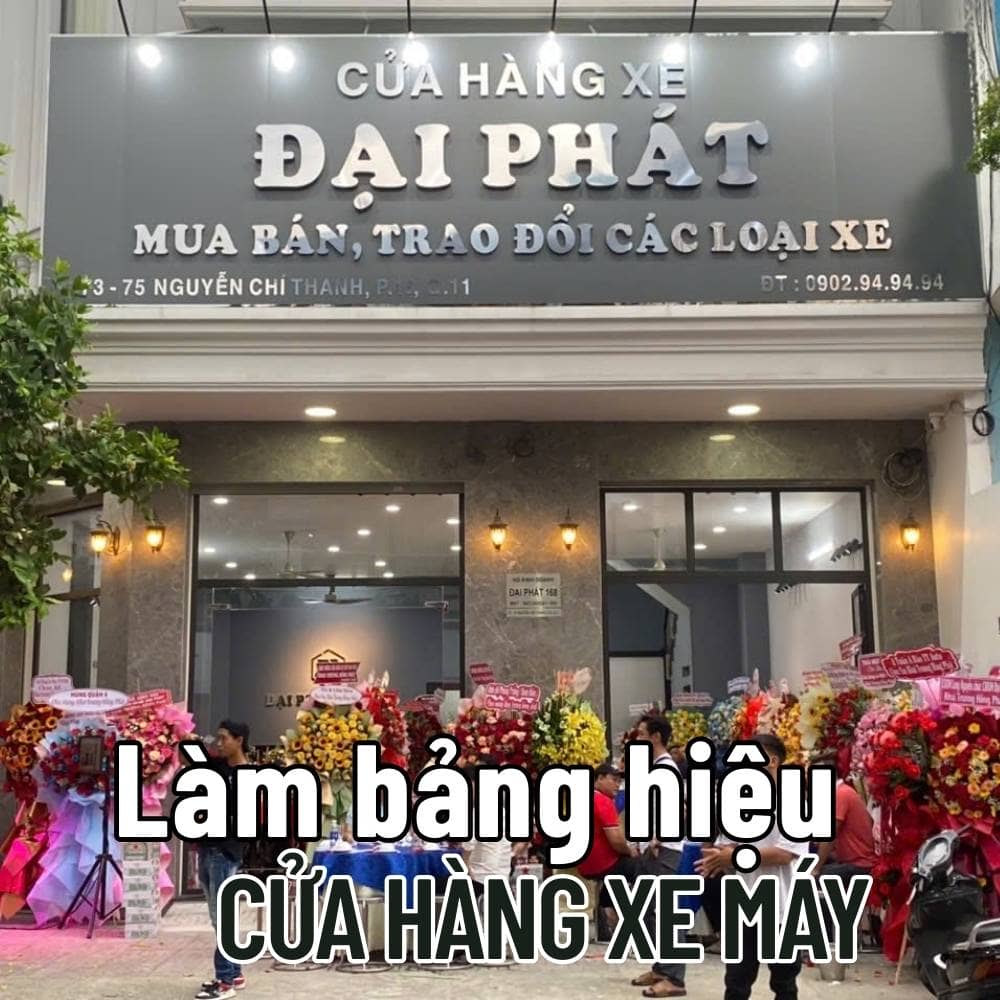 60 Thi công_ Làm bảng hiệu Cửa hàng xe máy đẹp, thu hút giá tốt _ Trọng Design