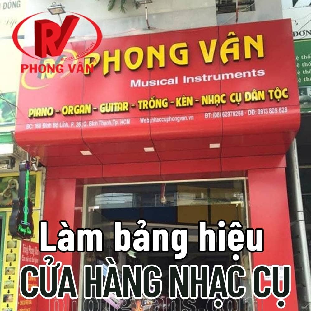 67 Thi công_ Làm bảng hiệu Cửa hàng nhạc cụ đẹp, chuyên nghiệp giá tốt _ Trọng Design