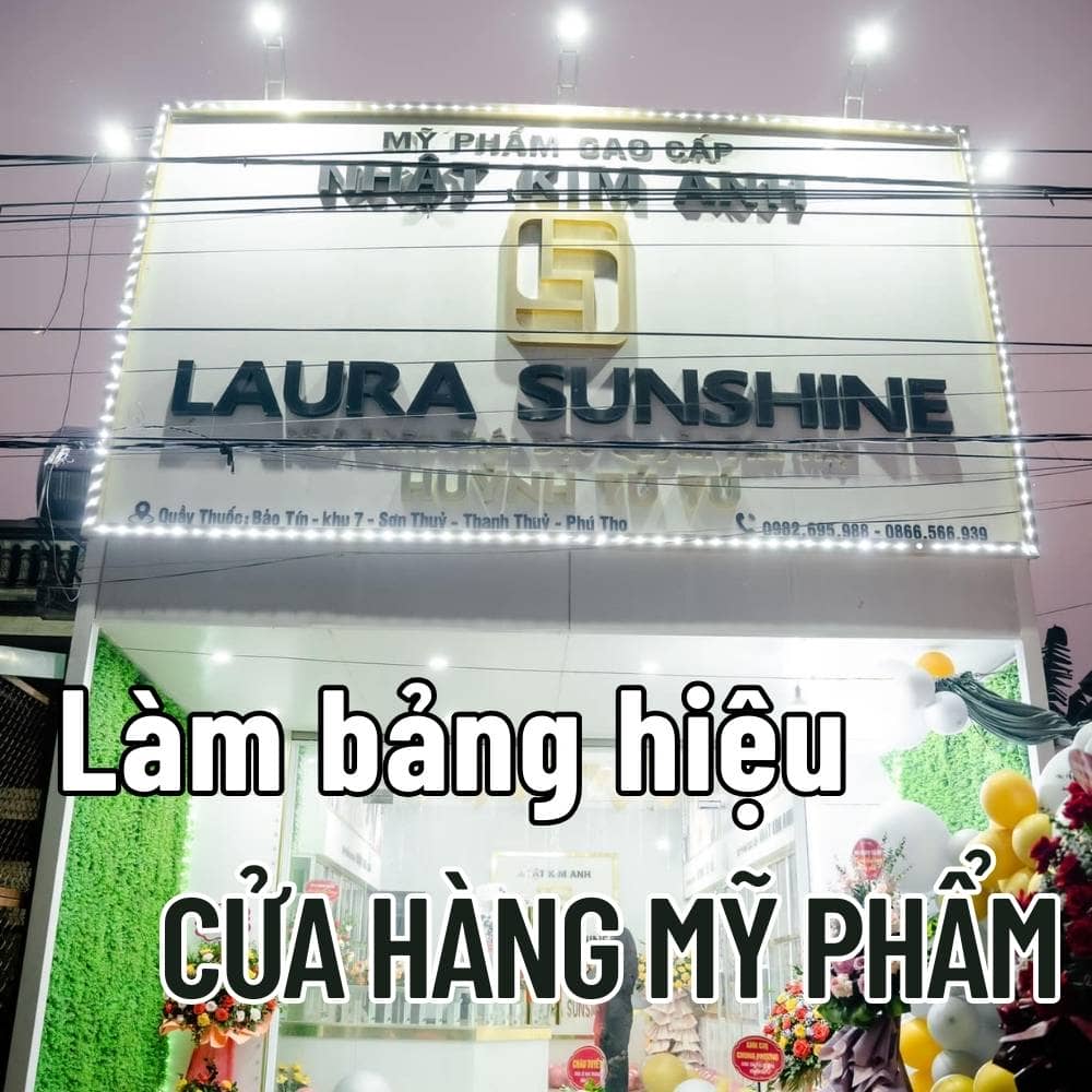 8 Làm bảng hiệu Cửa hàng mỹ phẩm đẹp, thu hút khách hàng _ Trọng Design