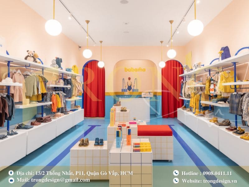 Shop thời trang trẻ em rực rỡ, đầy màu sắc
