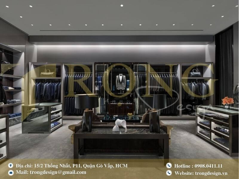 Nội thất cửa hàng thể hiện phong cách sang trọng và tinh tế.