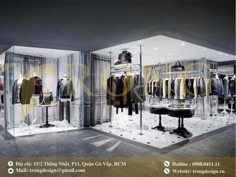 Thiết kế cửa hàng với phong cách tối giản và mang hơi hướng tương lai.