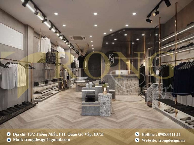 Shop thời trang với phong cách hiện đại tối giản