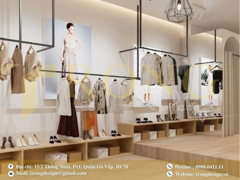 Nội thất cửa hàng với phong cách sang trọng và hiện đại.
