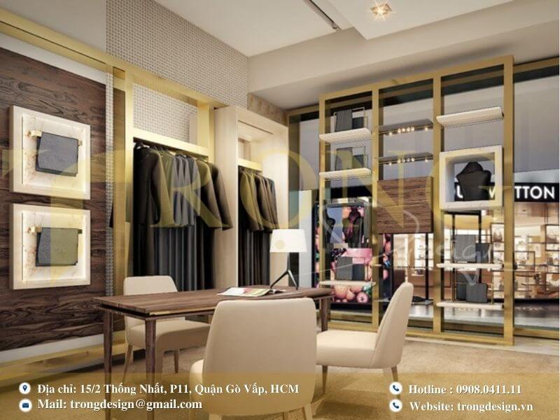 Cửa hàng thời trang với thiết kế hiện đại và nữ tính.