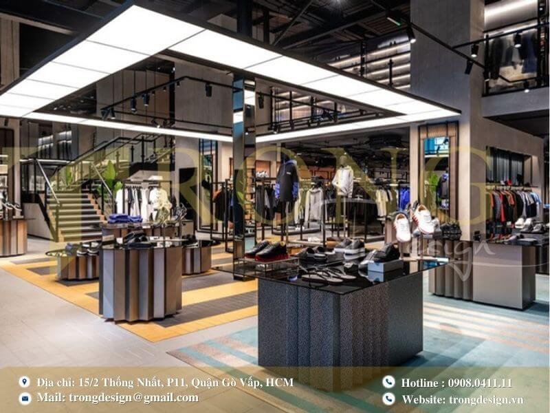 Thiết kế cửa hàng thời trang nữ tối giản và thanh lịch.