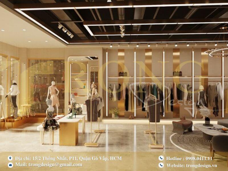 Thiết kế cửa hàng sang trọng và ấm cúng với tông màu be