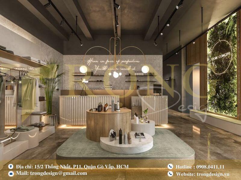 Thiết kế cửa hàng ấm áp và độc đáo với đường cong mềm mại
