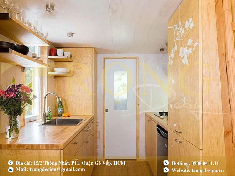 Không gian bếp tối giản tinh gọn