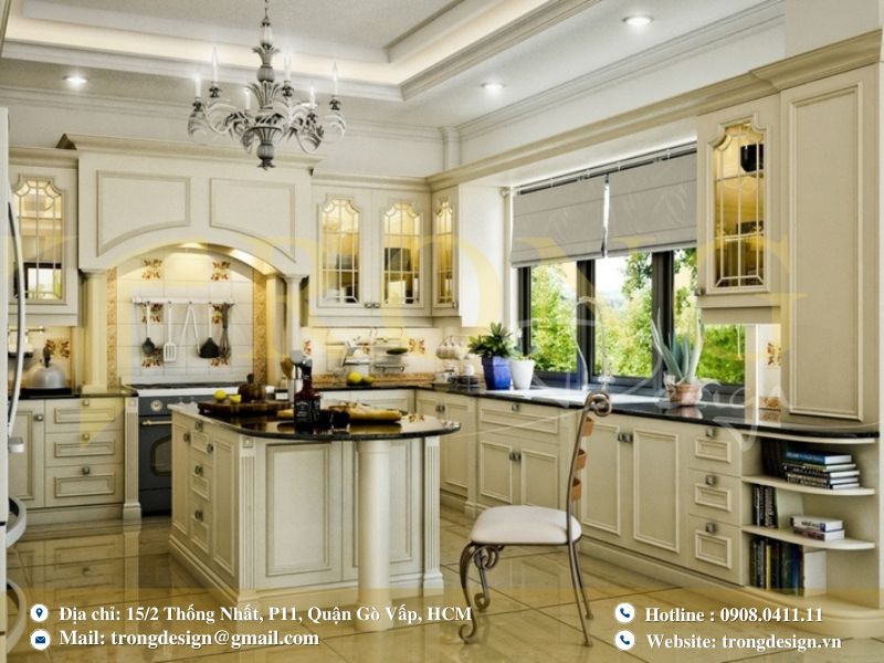 Phòng bếp đậm chất cổ điển sang trọng