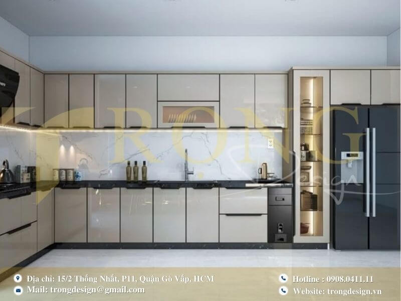Các yếu tố ảnh hưởng đến chi phí thiết kế thi công phòng bếp Quận 8