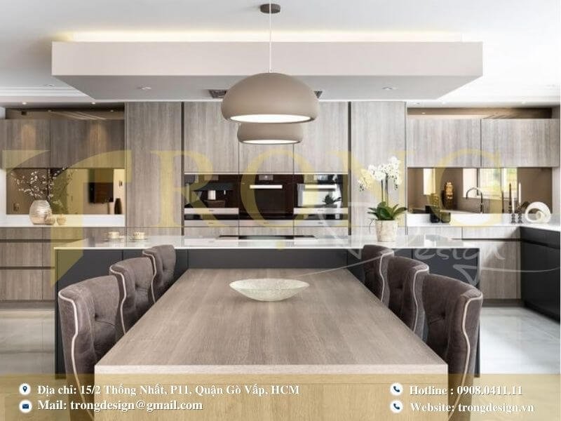 Các yếu tố ảnh hưởng đến chi phí thiết kế thi công phòng bếp Tân Phú