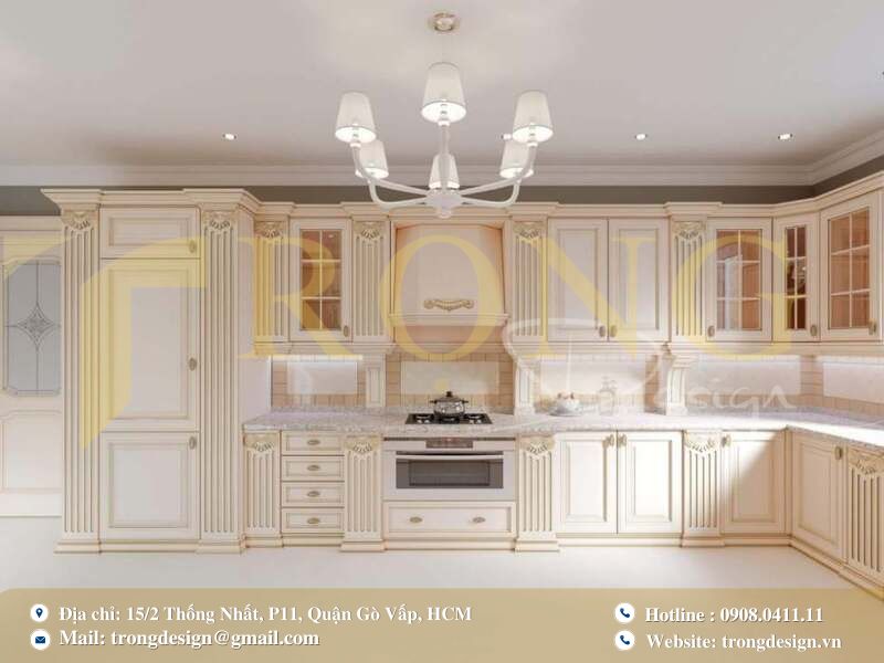 Bếp chữ L phong cách hiện đại – Không gian mở tối ưu