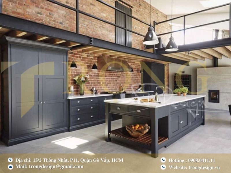 Bếp phong cách công nghiệp – Mạnh mẽ và độc đáo