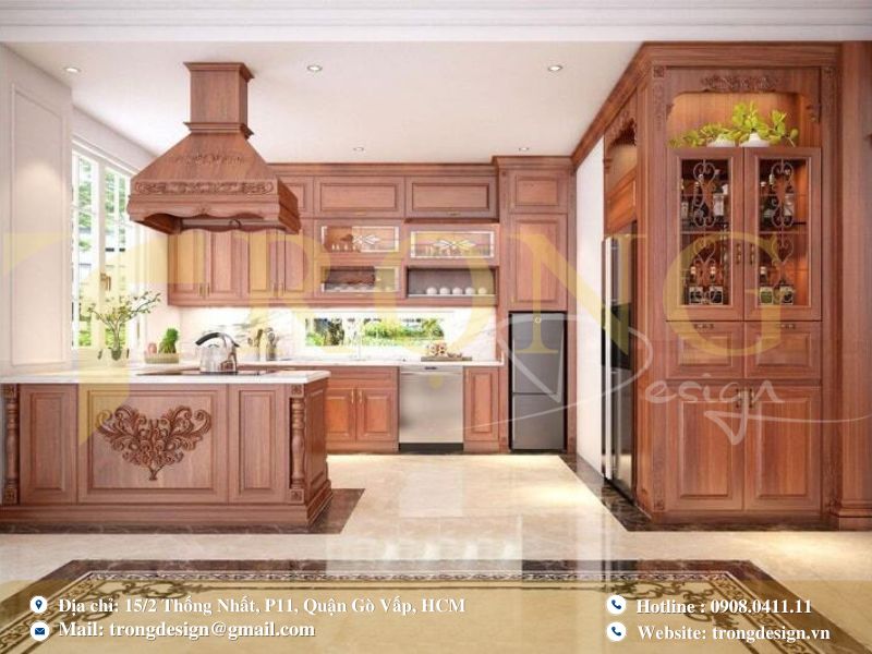 Mẫu bếp tân cổ điển sang trọng