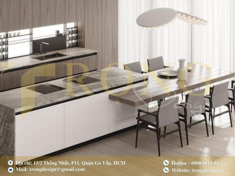 Các tiêu chí và nguyên tắc vàng khi thiết kế thi công phòng bếp tối ưu