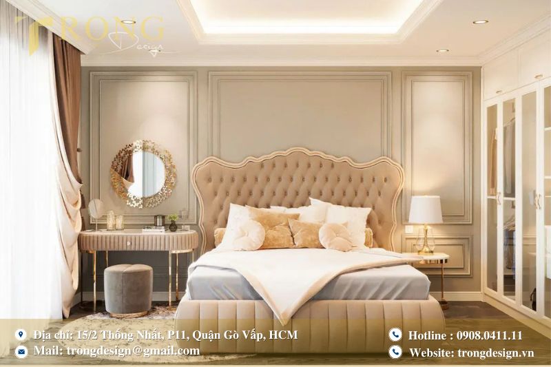Gương viền kim loại vàng tạo cảm giác sang trọng