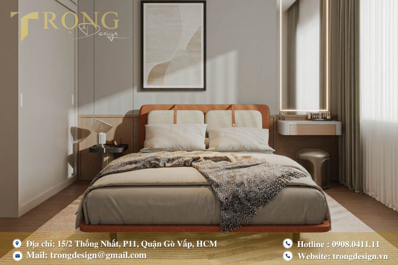Tông màu trắng với gỗ sồi màu sáng