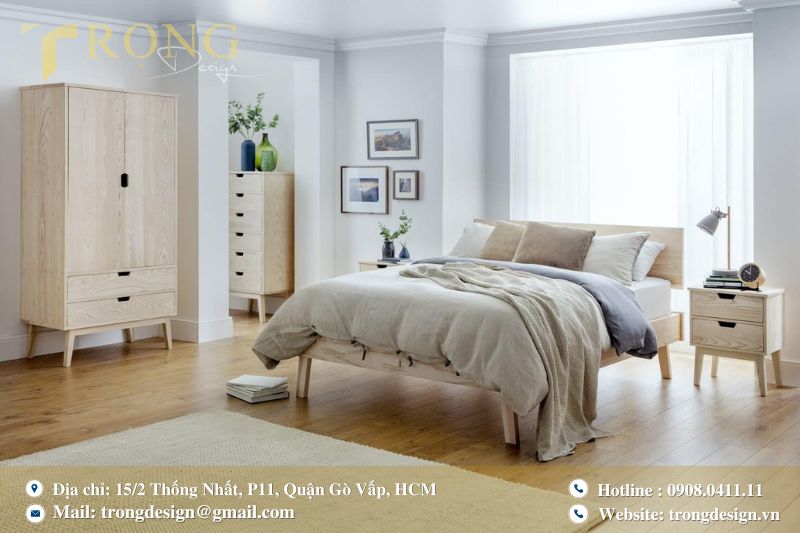 Cửa sổ lớn ánh sáng tự nhiên vào phòng ngủ