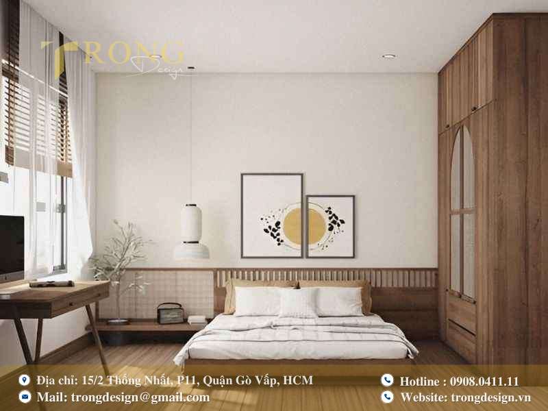 Thiền định sang trọng, nhấn bằng phù điêu và cây cảnh nghệ thuật.