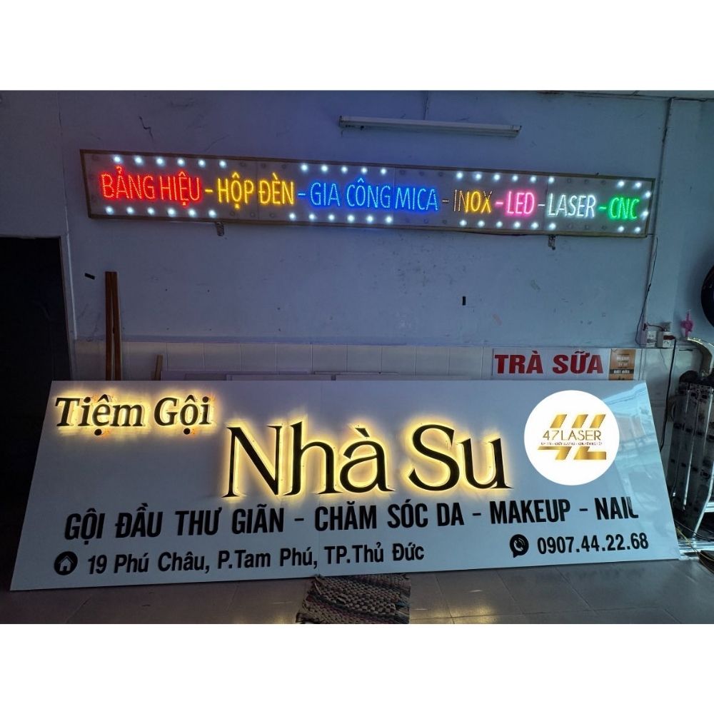 Thi công bảng hiệu giá rẻ Sài Gòn _ Làm bảng hiệu quảng cáo, bảng hiệu cửa hàng uy tín Sài Gòn - Hà Nội_ Trọng Design