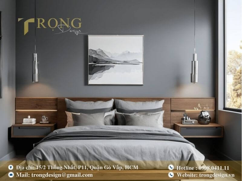 Thanh lịch và tối giản với sự kết hợp hài hòa giữa gỗ và kim loại.