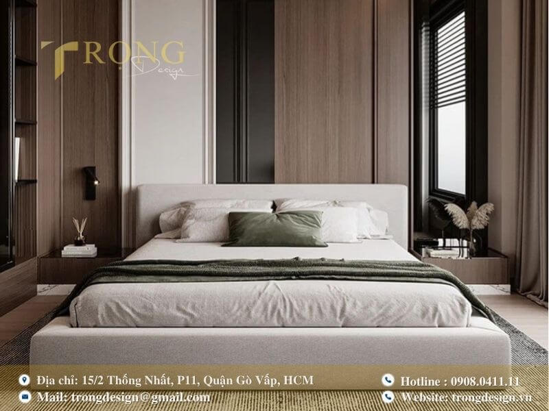 Không gian ấm áp, tiện nghi với màu sắc nhẹ nhàng.