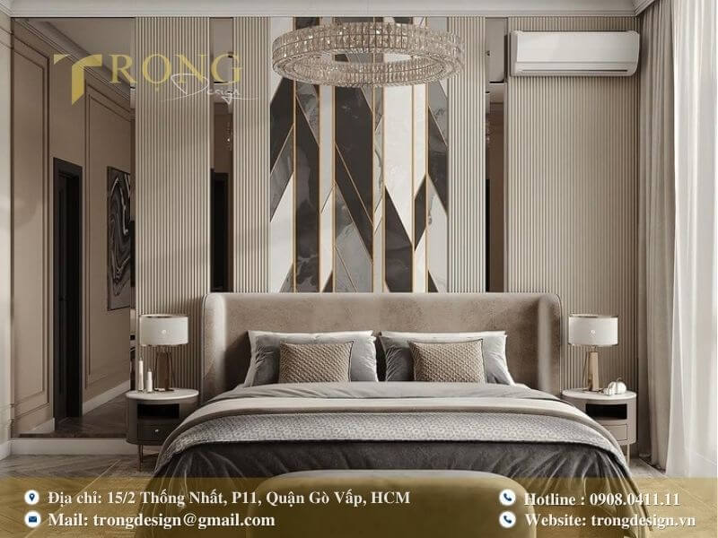 Sang trọng và đẳng cấp với điểm nhấn từ đá hoa văn hình học.