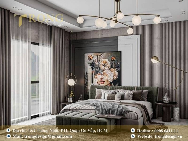 Hiện đại và ấm cúng với điểm nhấn nghệ thuật.
