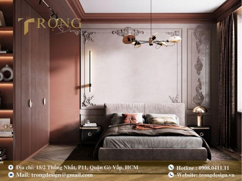 Ấm cúng và lãng mạn với sắc hồng đất chủ đạo.