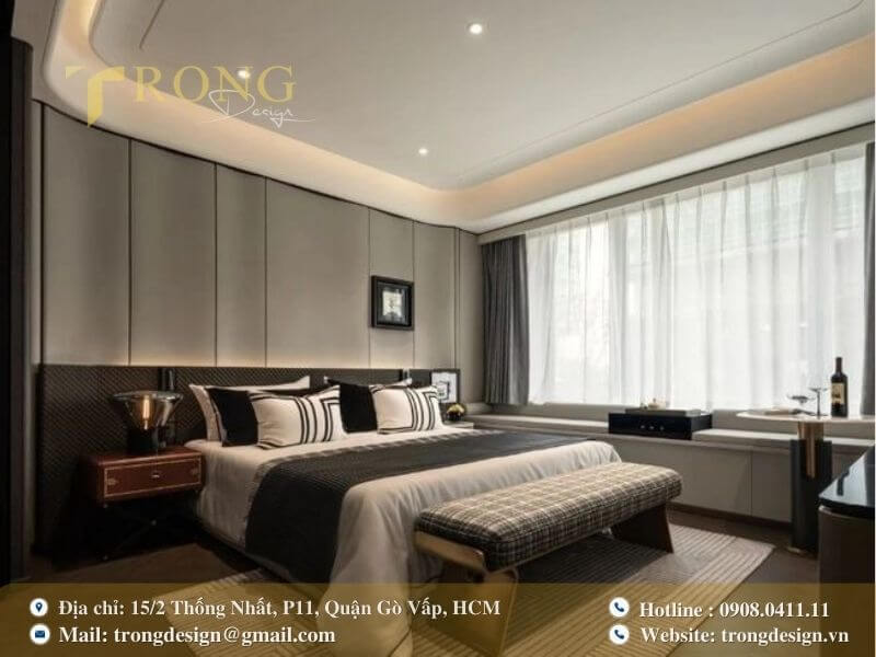 Thiết kế phòng ngủ nhỏ gọn, thông minh với giải pháp lưu trữ tối ưu.