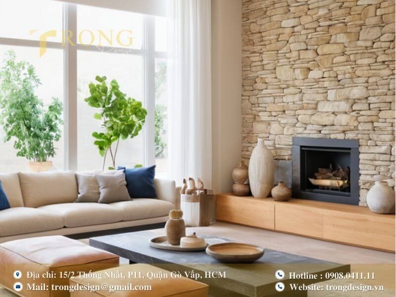 Không gian ấm cúng với nét mộc mạc và sang trọng.