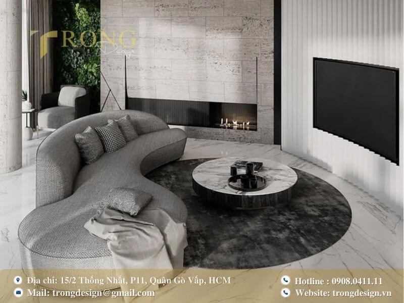 Vẻ đẹp hiện đại, phóng khoáng với những đường cong mềm mại và vật liệu tự nhiên.
