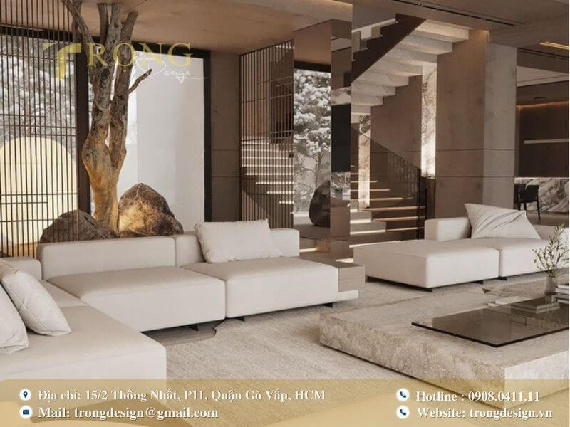 Không gian phòng khách mang đậm tính nghệ thuật.