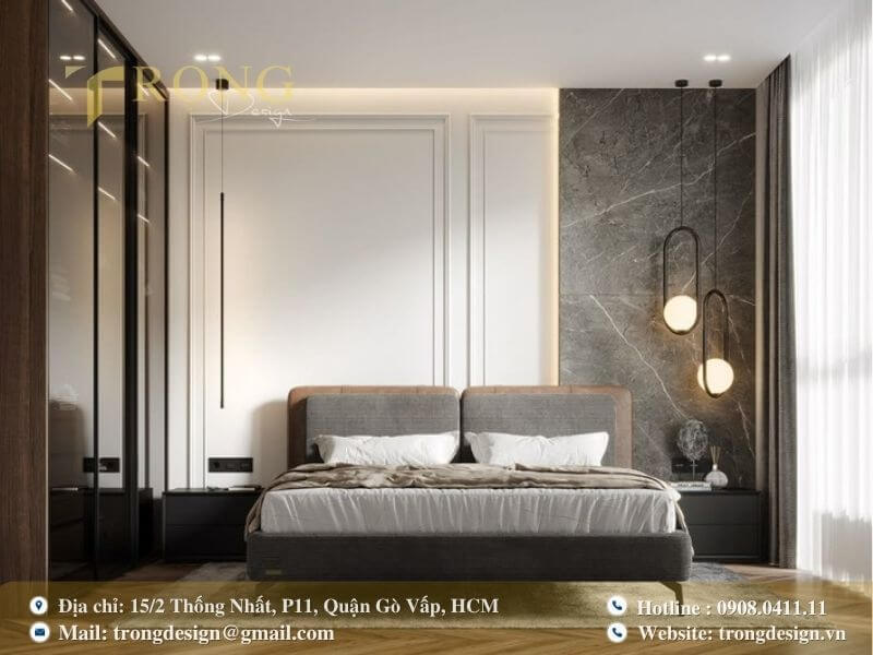 Một không gian phòng ngủ kết hợp giữa nét cổ điển và sự hiện đại