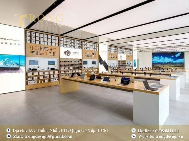 Thiết kế tối giản, sạch sẽ, mang phong cách showroom công nghệ.
