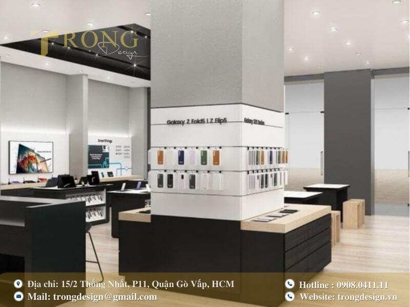 Tương phản đen trắng hiện đại, nhấn mạnh sản phẩm flagship của Samsung