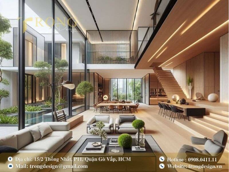 Không gian mở, hiện đại hòa hợp với thiên nhiên.