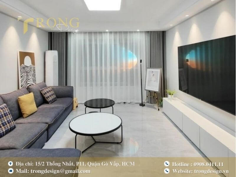 Sạch sẽ và rộng rãi nhờ tông màu trắng chủ đạo.