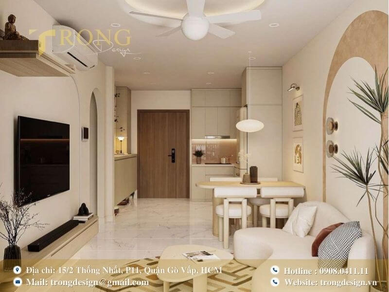 Nhẹ nhàng và mềm mại với các đường nét cong chủ đạo.