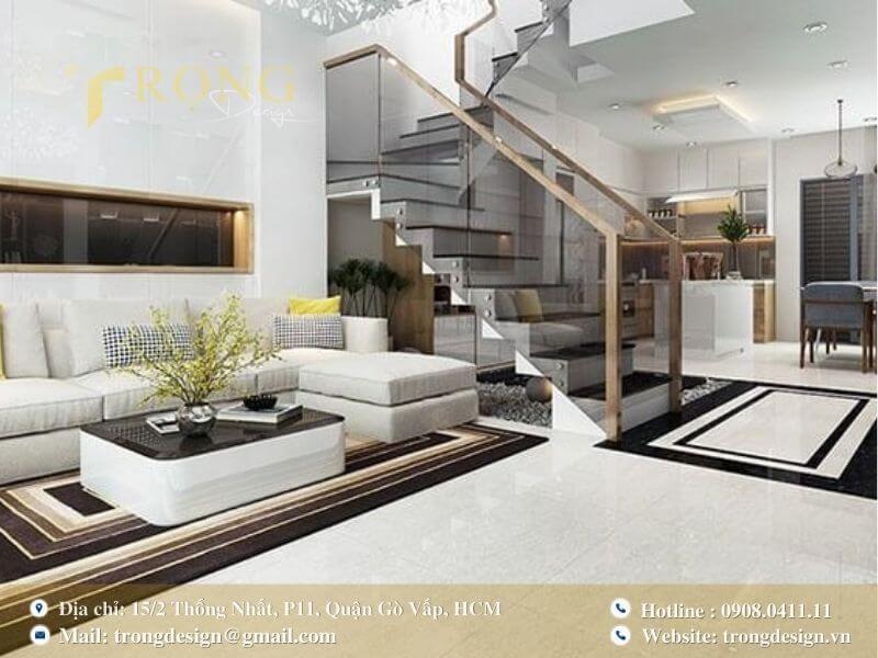 Thiết kế tông trắng chủ đạo cùng điểm nhấn màu sắc.