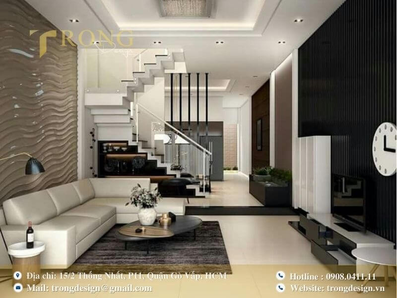 Kết hợp trắng và đen, tạo nên vẻ sang trọng và hiện đại.